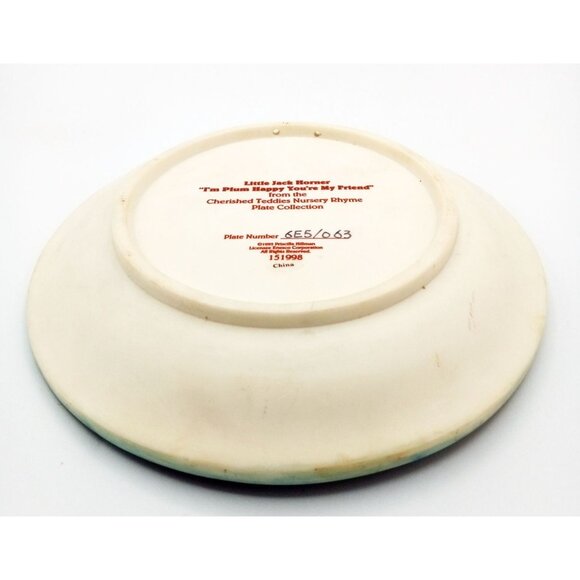 Plate Cherished Teddies Little Jack Horner Im Plum Happy Youre My Friend 6.25" - Picture 13 of 16